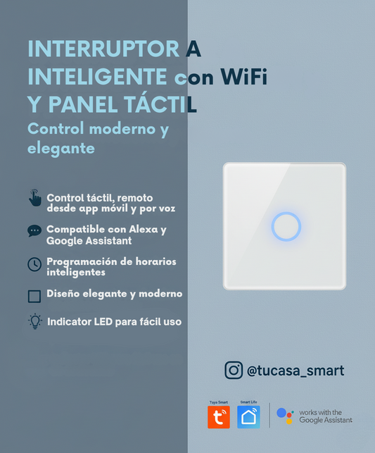 Interruptor A inteligente con WiFi y Panel táctil