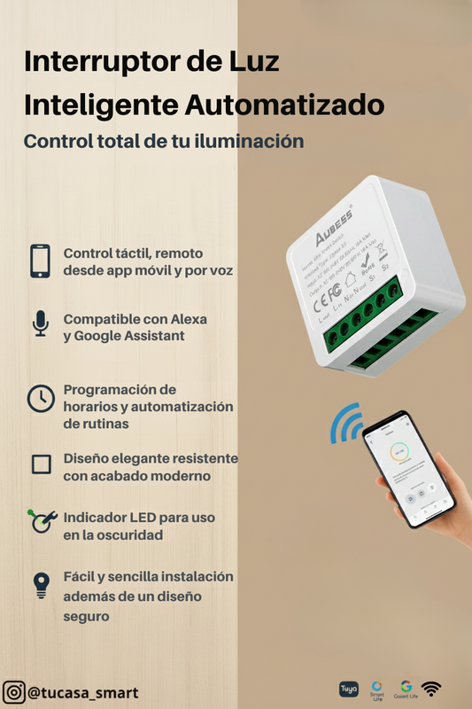 Interruptor de luz inteligente automatizado