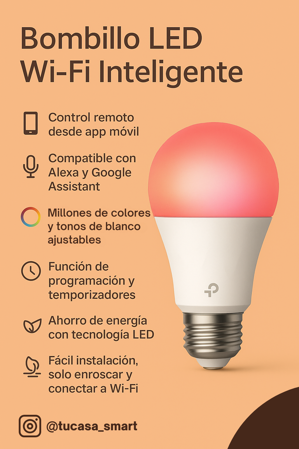 Bombillo LED Wi-fi Inteligente