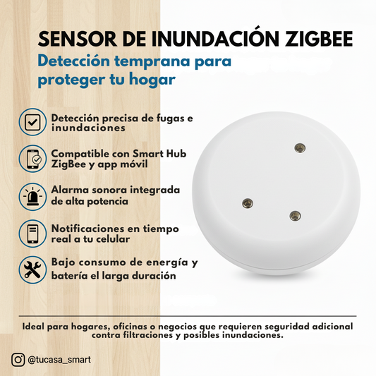 Sensor de inundación alarma zigbee